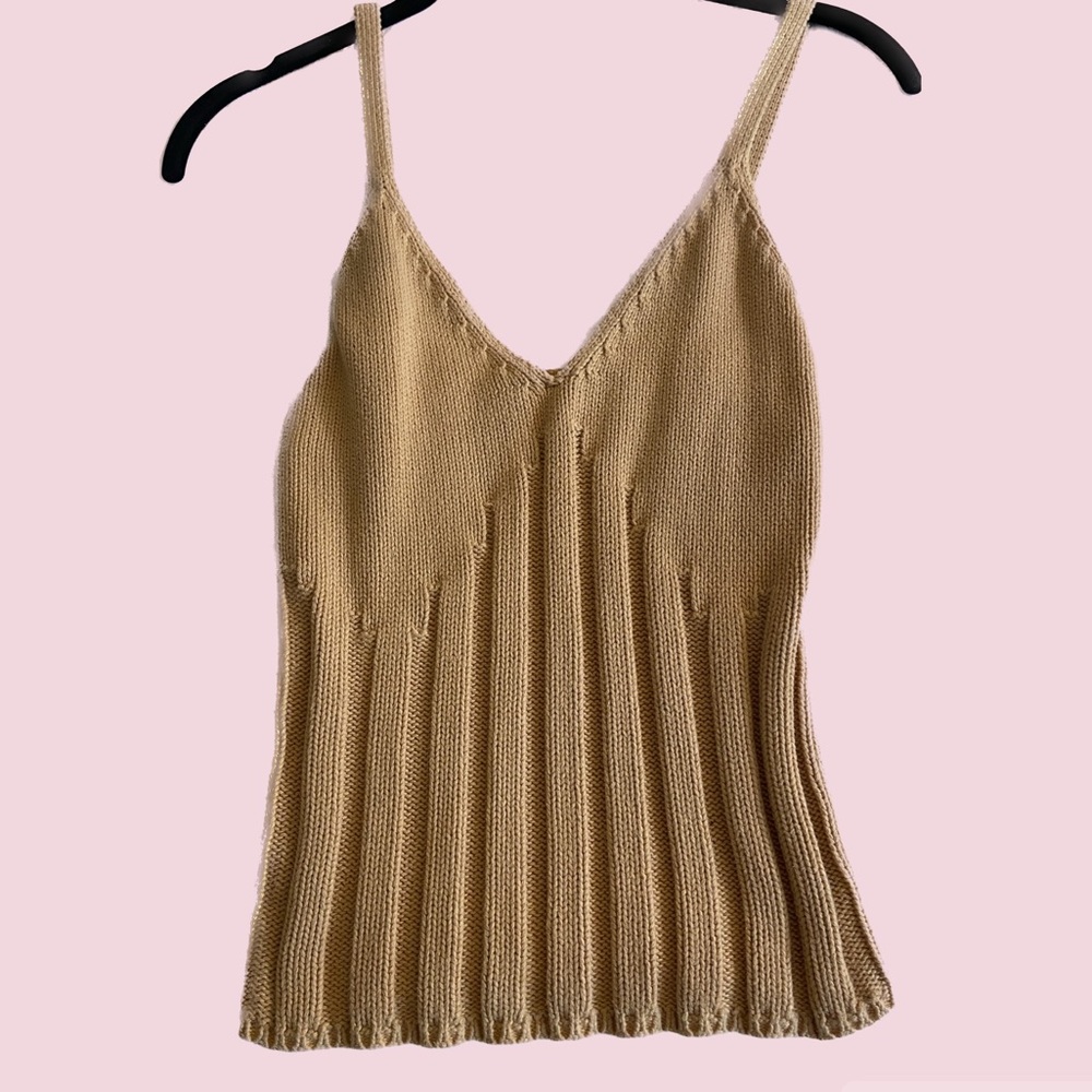 Mango Mustard Tricot Sweater, Medium